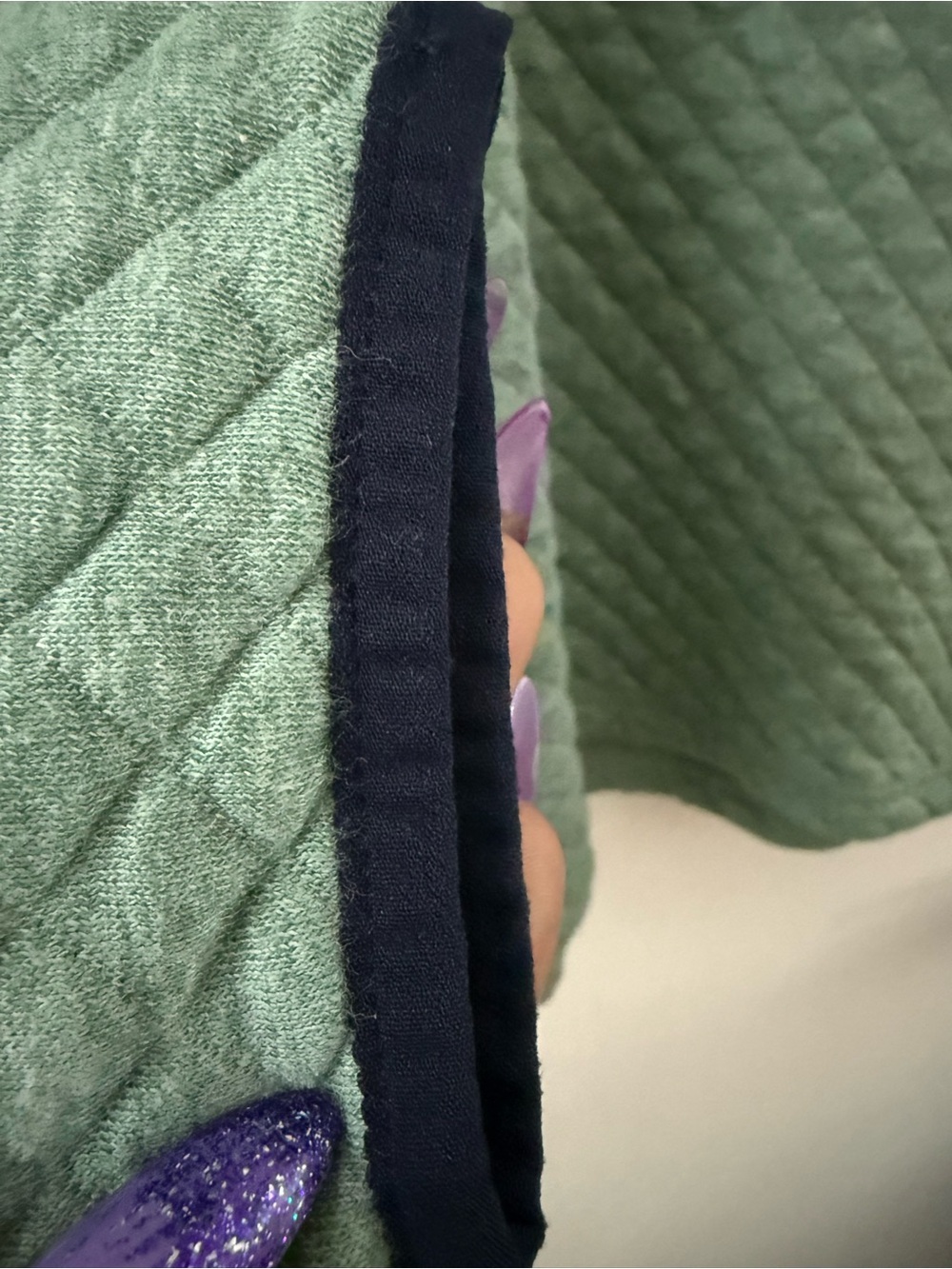 J. CREW 100% Cotton Quilted Half Zip Sweater Sweatshirt Sage Sz Small $98 NWT - Picture 4 of 6
